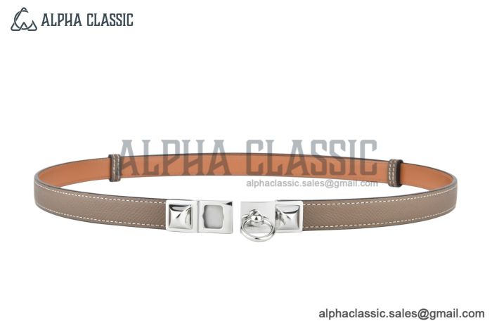 HERMES Lady Rivale Jean 18 Buckle & Craie Epsom Leather Belt