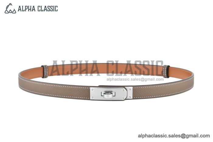 HERMES Lady Kelly 18 Buckle & Craie Epsom Leather Belt