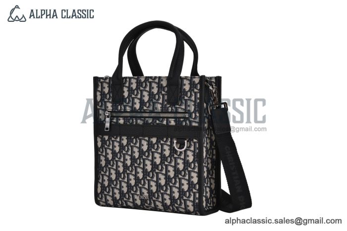 Dior Safari North-South Tote Bag Beige & Black Oblique Jacquard