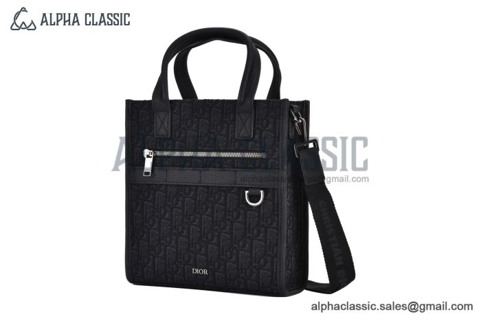 Dior Safari North-South Tote Bag Black Oblique Jacquard