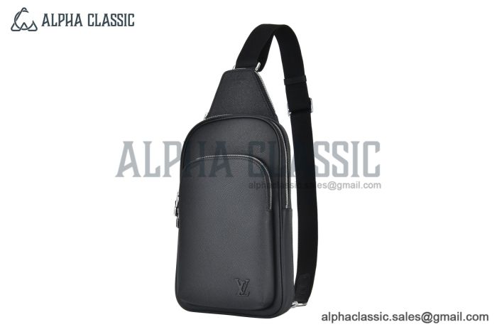 LV Avenue Slingbag Taiga Leather Black M30863