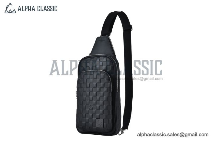 LV Avenue Slingbag Damier Infini Leather Black N45303