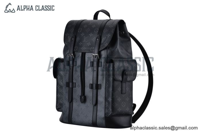 LV Christopher MM Backpack Monogram Eclipse & Reverse Canvas Black M45419