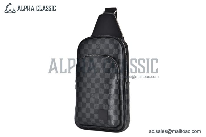 LV Avenue Slingbag Damier Graphite Canvas Black N45302