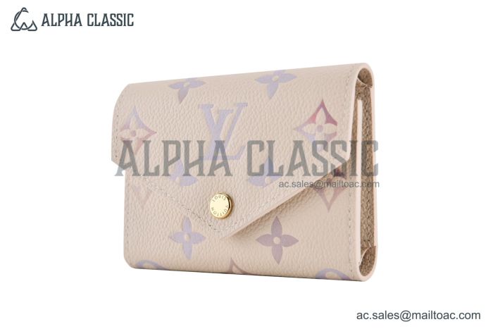 LV Victorine Wallet Monogram Empreinte Leather Dream Beige M25649