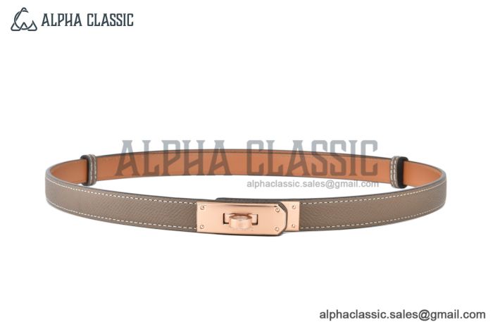HERMES Lady Kelly 18 RG Buckle & Craie Epsom Leather Belt