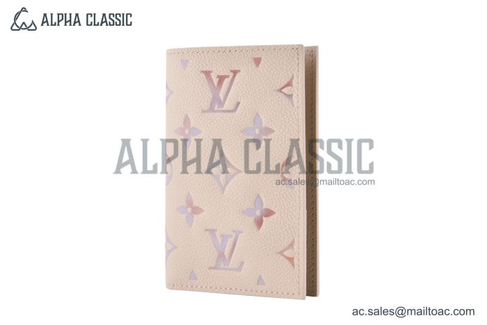 LV Passport Cover Monogram Empreinte Leather Dream Beige M25917