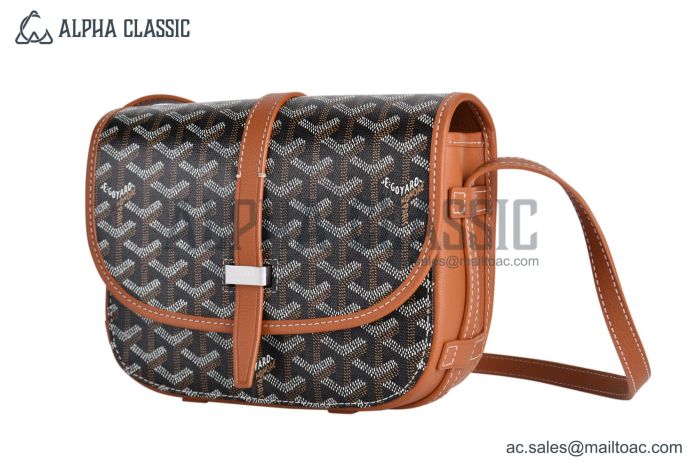 Goyard Belvedere PM Bag Canvas & Taurillon Leather Black & Tan