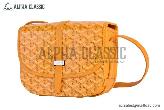 Goyard Belvedere PM Bag Canvas & Taurillon Leather Yellow