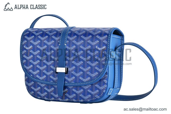 Goyard Belvedere PM Bag Canvas & Taurillon Leather Sky Blue