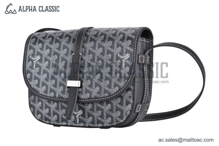 Goyard Belvedere PM Bag Canvas & Taurillon Leather Grey