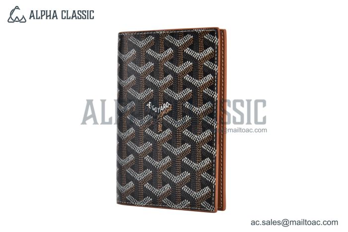 Goyard Grenelle Passport Cover Black & Tan