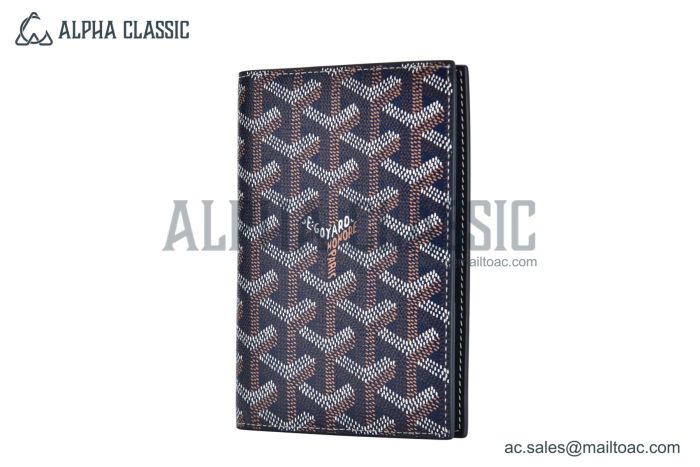 Goyard Grenelle Passport Cover Navy Blue