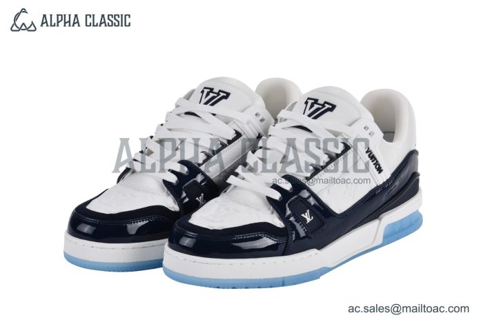 LV Trainer Sneaker Monogram Grain Calf Leather with Patent Leather 1AJ188