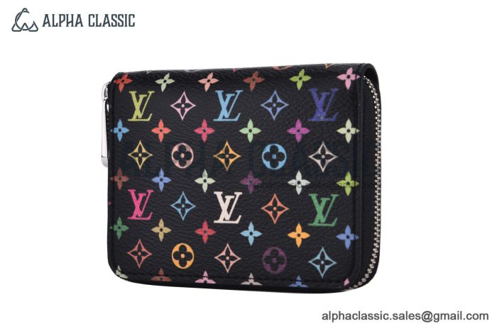 LV x TM Zippy Coin Purse Black Murakami Monogram Canvas M13409