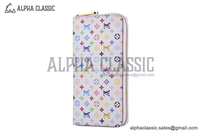 LV x TM Zippy Wallet White Murakami Monogram Canvas M13922