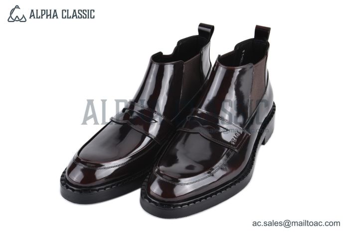 Prada Classic Boot Brown Burnished Leather