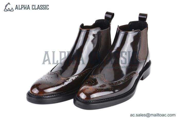 Prada Classic Brogue Boot III Brown Burnished Leather