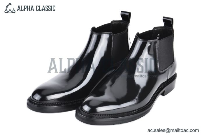 Prada Classic Smooth Boot II Black Burnished Leather