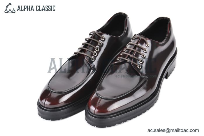 Prada Lace-up Derby Brown Patent Leather