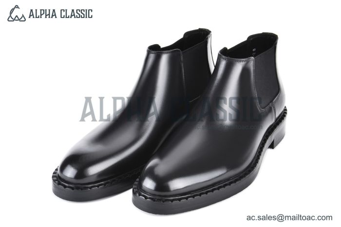 Prada Classic Smooth Boot Black Grain Leather