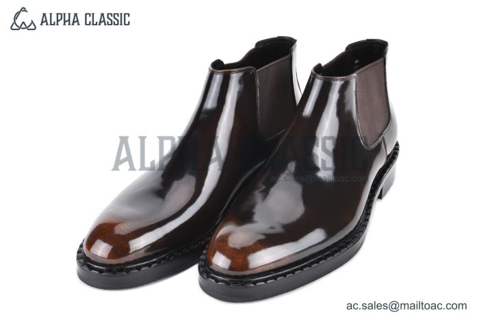 Prada Classic Smooth Boot Brown Burnished Leather