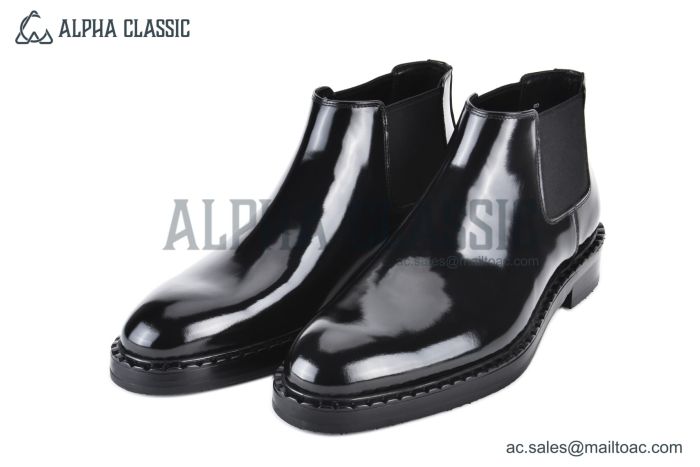 Prada Classic Smooth Boot Black Burnished Leather