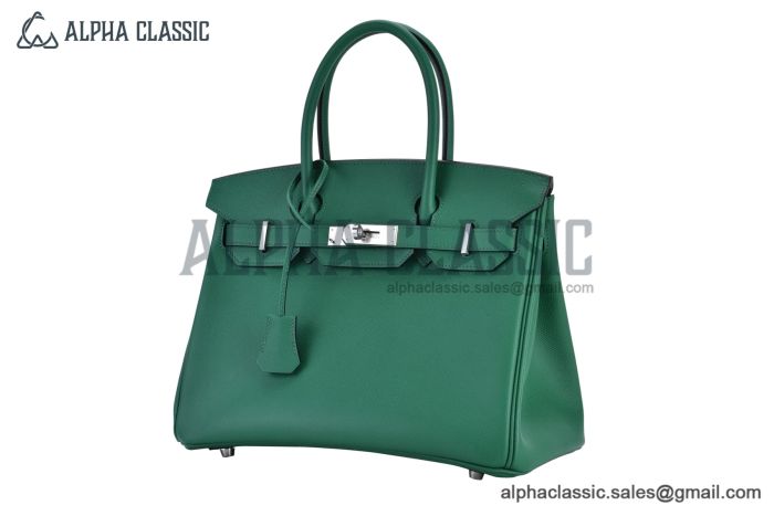 Hermes Birkin 30 Vert Vertigo Epsom Leather Palladium Hardware Fully Handmade