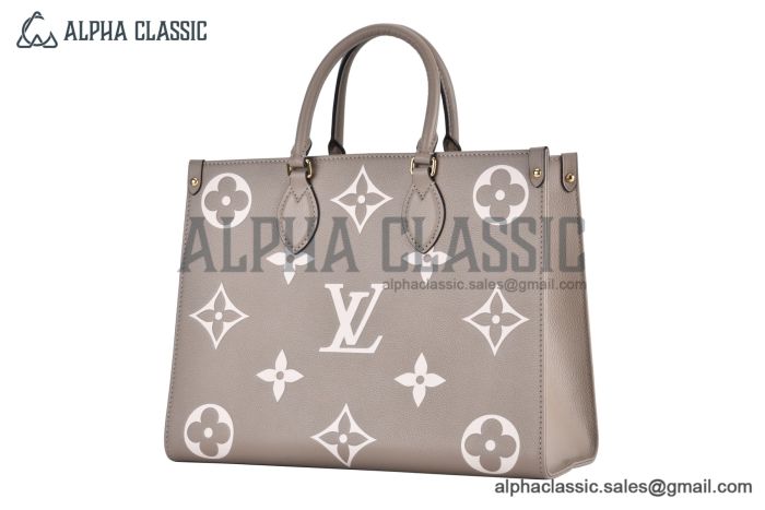 LV OnTheGo MM Bag Monogram Empreinte Leather Cream M45494