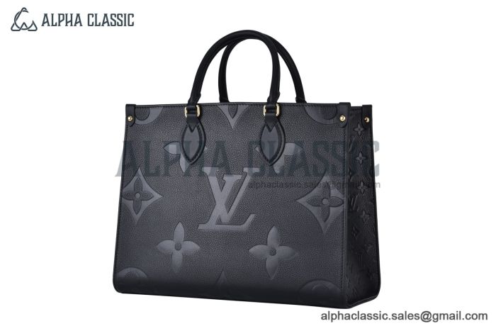 LV OnTheGo MM Bag Monogram Empreinte Leather Black M45595