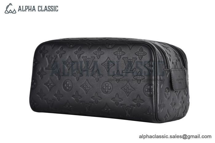 LV Dopp Kit Monogram Shadow Leather Black M12645