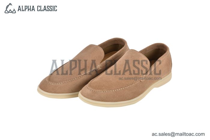 Loro Piana Summer Walk Loafer Suede Light Wood Smoke