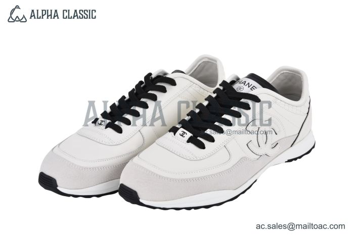 Chanel 25P Interlocking CC Logo Sneaker Calfskin Suede White