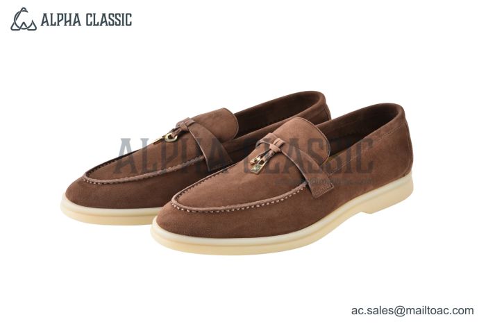 Loro Piana Summer Charms Walk Loafer Suede Rain Drops