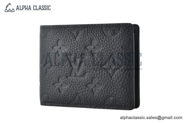 LV Multiple Wallet Black Taurillon Monogram Leather M82072