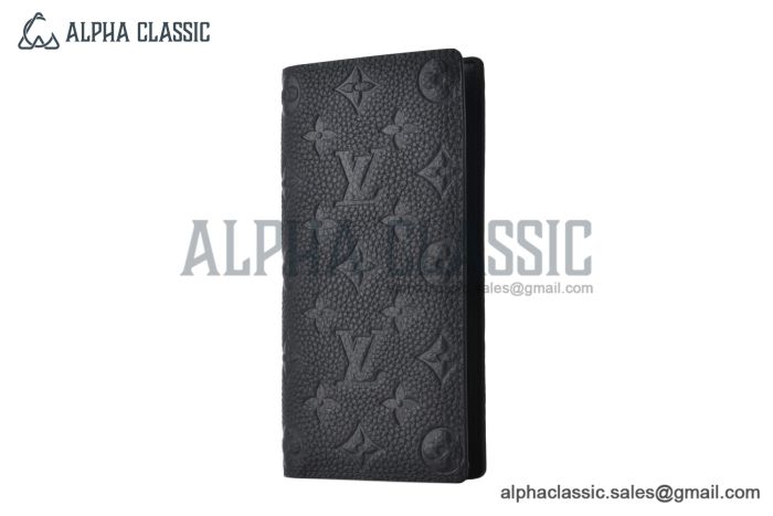 LV Brazza Wallet Black Taurillon Monogram Leather M69038