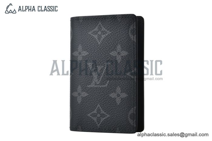 LV Pocket Organizer Wallet Gray Monogram Canvas M61696
