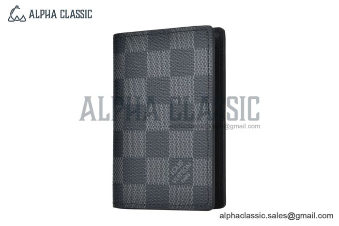 LV Pocket Organizer Wallet Gray Damier Ebene Canvas N63143