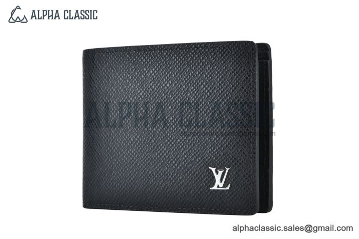 LV Multiple Wallet Black Taiga Leather M30295