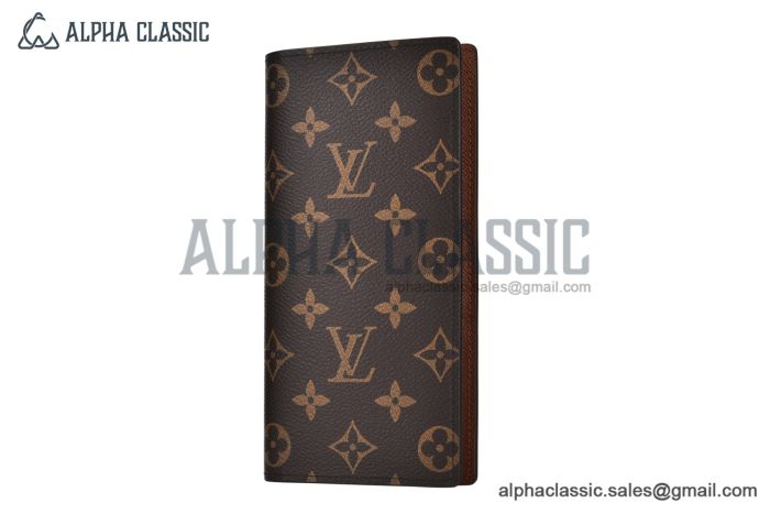 LV Brazza Wallet Brown Monogram Eclipse Canvas M66540