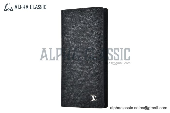 LV Brazza Wallet Black Taiga Leather M30285