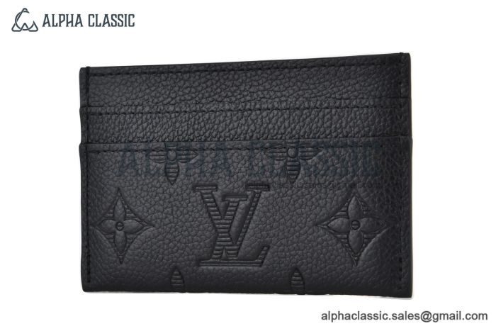 LV Porte-Cartes Double Black Monogram Shadow Leather M81415