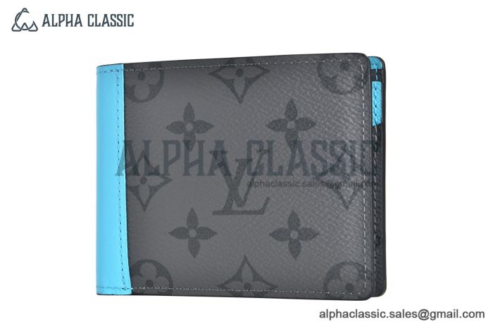 LV Multiple Wallet Black/Turquoise Monogram Eclipse Reverse Canvas M11468