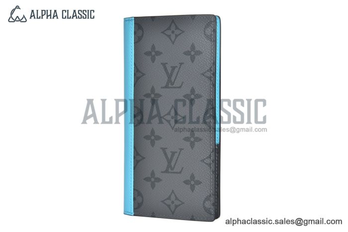 LV Brazza Wallet Black/Turquoise Monogram Eclipse Reverse Canvas M11467