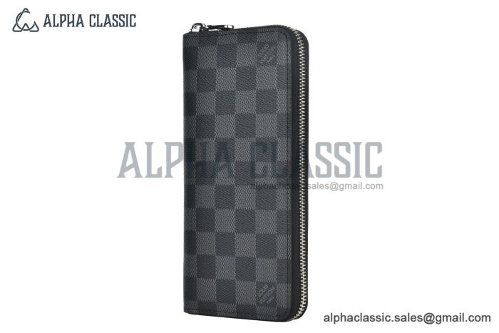 LV Zippy Wallet Vertical Gray Damier Graphite Canvas N63095