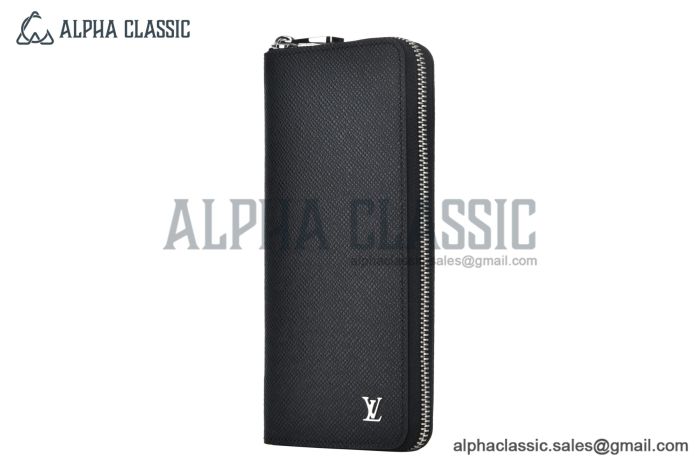 LV Zippy Wallet Vertical Black Taiga Leather M32822