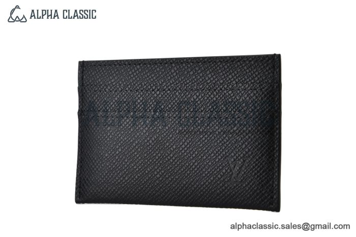 LV Card Holder Black Taiga Leather M32730