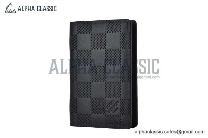 LV Pocket Organizer Wallet Black Damier Infini Leather N63197