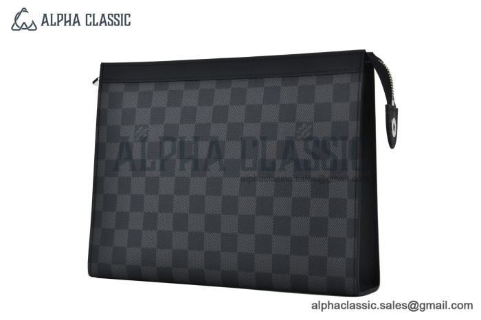LV Pochette Voyage MM Black Damier Graphite Canvas N41696