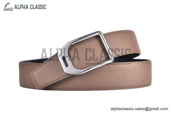 HERMES Jokey Belt Buckle & Graphite / Craie Reversible Togo & Box 135 Leather Belt